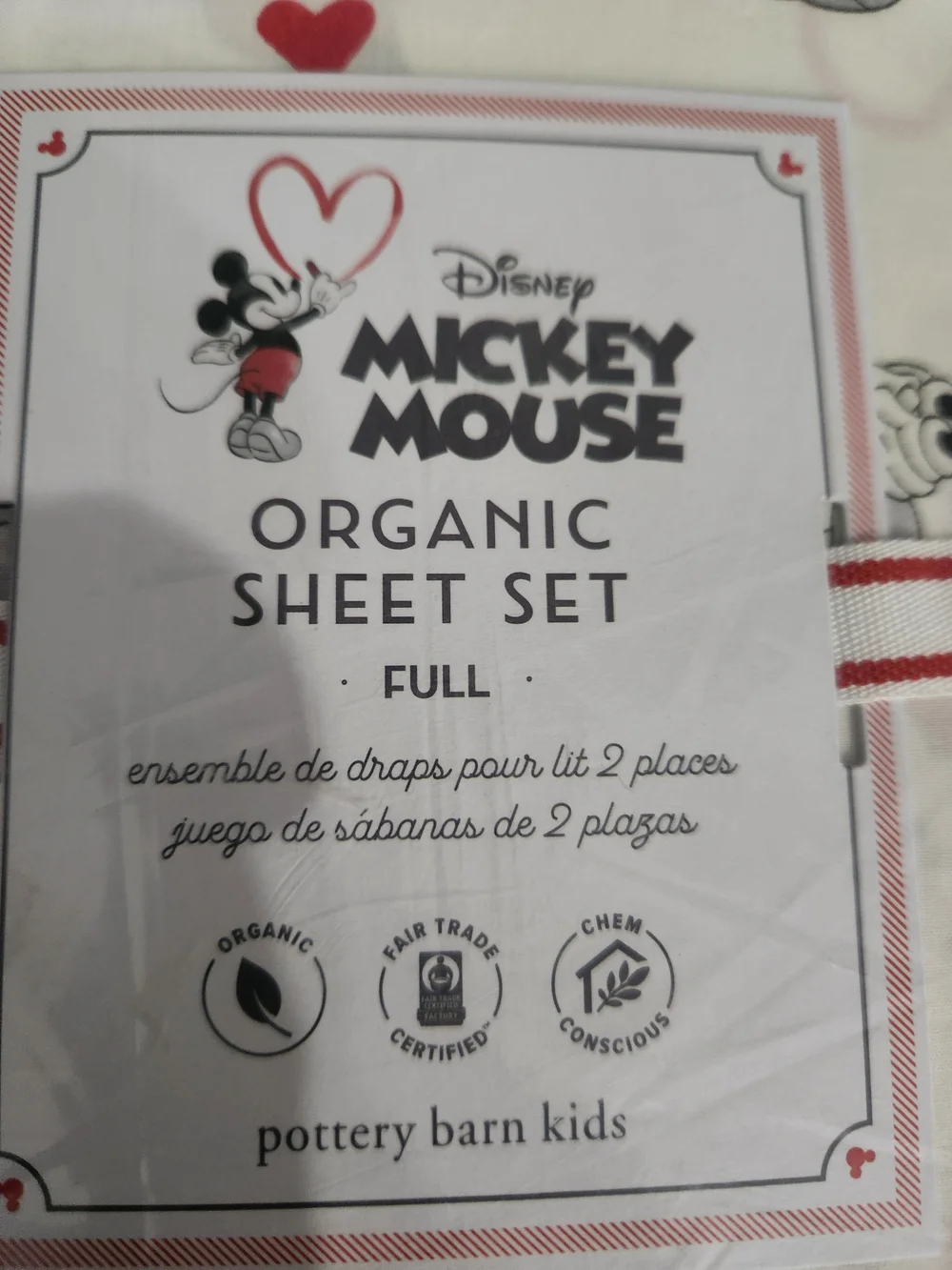Pottery Barn KIDS x Disney FULL Valentine Sheet SET